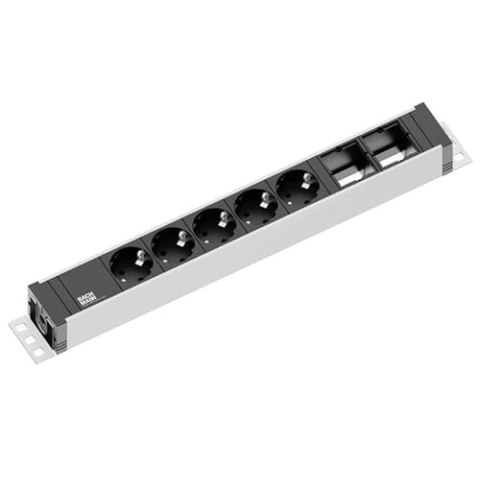 BACHMANN Universal-Steckdosenleiste 5xSchukos schwarz + 2xSpitzen
