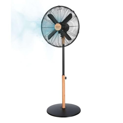 Cecotec Standventilator EnergySilence 600 Woodstyle, 50 W, Holzoptik, 40 cm Durchmesser mit 4 Klingen, 3 Geschwindigkeiten, Oszillation, Höhenverstellbar, Maximale Sicherheit