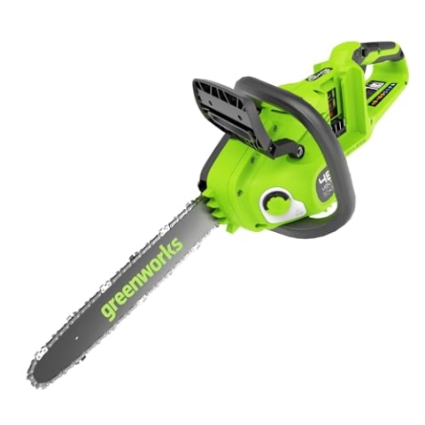 Greenworks 48V(2x24V) Akku Kettensäge mit bürstenlosem Motor, 14-Zoll (35 cm) Klinge, 20 m/s Kettengeschwindigkeit, 3,7kg, Auto-Öler, OHNE x2 24V Akku & Ladegerät, 3 Jahre Garantie- GD24X2CS36