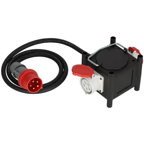 Brennenstuhl Kompakter Gummi-Stromverteiler - Gummiverteiler (2m Kabel, 2X CEE 400V/32A, Baustelleneinsatz und ständiger Einsatz im Freien, Made in Germany)