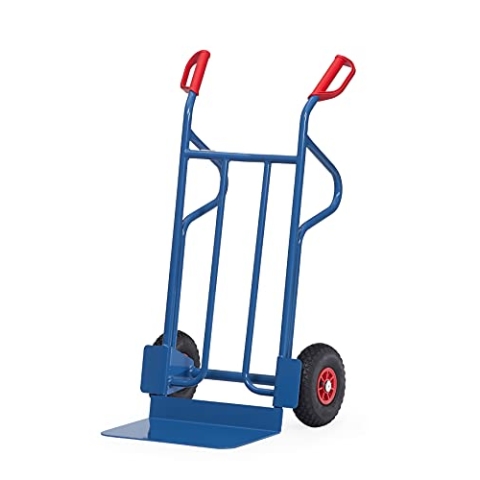 Fetra Stahlrohrkarre, Traglast 350 kg, Schaufel, Luftbereifung, 1 Stück, 1200 x 620 mm, blau, B1216L
