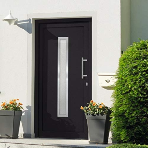 vidaXL Haustür mit Handgriff-Set Montageset 3 Schlüssel Nebeneingangstür Eingangstür Kellertür Außentür Wohnungstür Tür Anthrazit 98x208cm