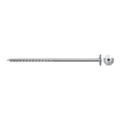 fischer PowerFast II WTP 10,0 x 280, kraftvolle Holzbauschraube mit Tellerkopf, Innenstern-Aufnahme und Teilgewinde, für den konstruktiven Holzbau, 50 Stk.