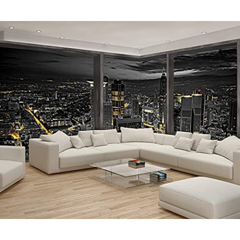 Forwall Fototapete XXL Eckfototapete 624x219 New York Fenster Panorama Wohnzimmer Schlafzimmer Wandtapete Vlies Tapete UV-Beständig Geruchsfrei Montagefertig (744, VEEXXL - 6 Bahnen)
