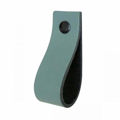Handles and More - 6 x Ledergriffe für Möbel - Blassgrün - Größe XS 12,6cm - inkl. 3 Schraubenfarben - Schrankgriffe Leder - Türgriffe Leder - Ledergriffe für Schuhschrank & Schublade - Lederschlaufen