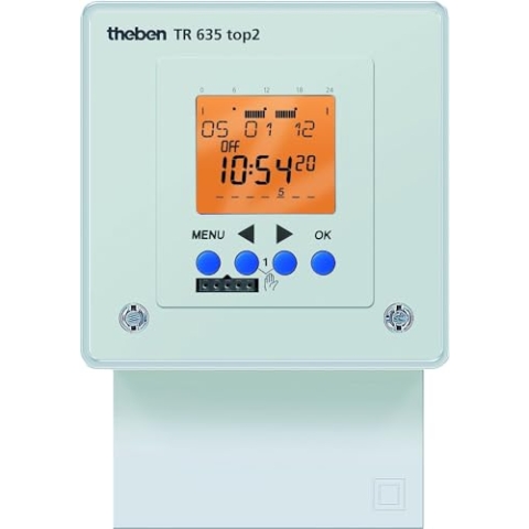 Theben 6350100 TR 635 top2 I Digitale Zeitschaltuhr I Wochenprogramm I Programmsicherung I 84 Speicherplätze I Impulsprogramm