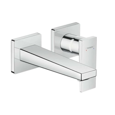hansgrohe Wasserhahn Metropol Einhebel-Waschtischarmatur, Unterputz, Wandmontage, mit 22,5 cm Auslauf, Chrom