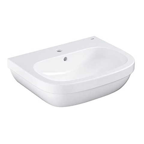 Grohe Euro Keramik | Waschtisch (Waschbecken, Waschplatz), 60 cm breit | Wandhängend, Weiß, mit Überlauf und Hahnloch | 39335000