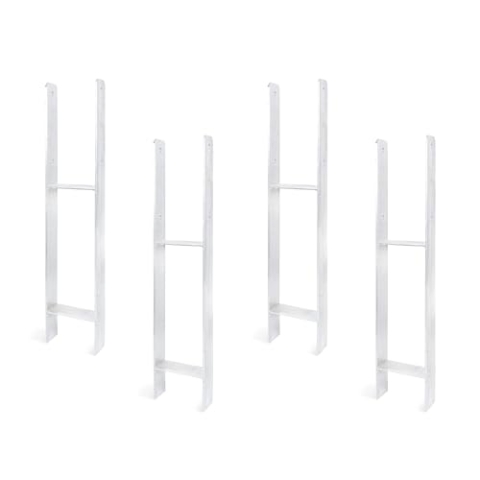 Alberts 208431 4er-Set H-Pfostenträger | feuerverzinkt | lichte Breite 141 mm | Gesamthöhe 800 mm | Materialstärke 6 mm