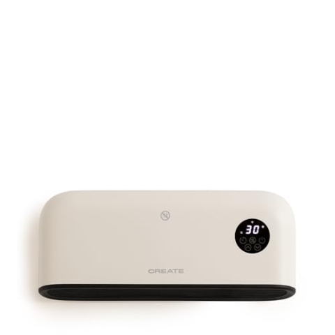CREATE/WARM WALL PRO/Wand- oder Bodenheizung mit WLAN, Cremeweiß/App-Steuerung, bis zu 20m², Öffnungsfenstererkennung, Kippschutz, 3 Modi, LCD-Display, 2000W