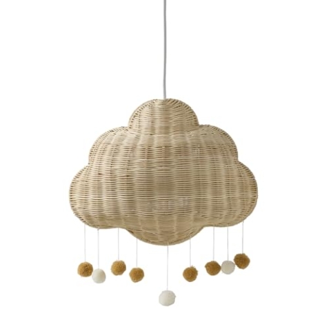 VERTBAUDET Lampenschirm Wolke Rattan Beige Gold TU