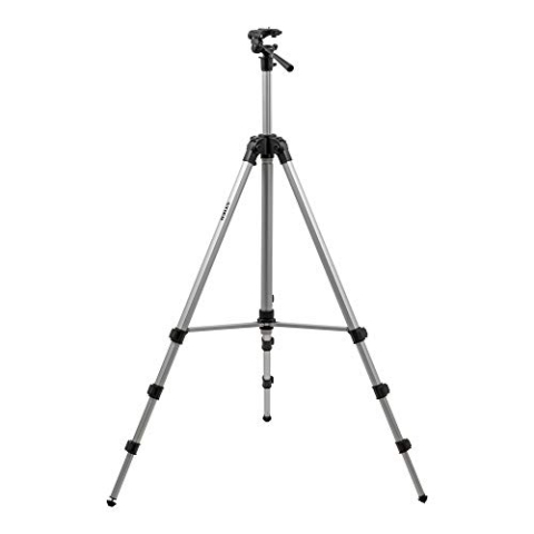 STIER Stativ 250, Baustativ, 250 cm, für Laser und Nivelliergeräte, Arbeitshöhe 88-250 cm stufenlos verstellbar, Aluminiumgehäuse, mit Wasserwaage, inkl. Transport-Tasche