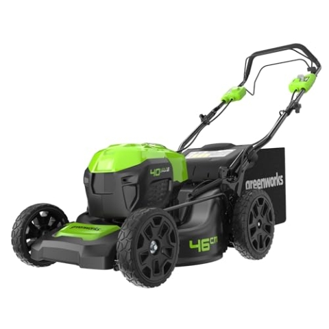 Greenworks GD40LM46SP Selbstfahrender Akku Rasenmäher mit bürstenlosem Motor für größere Flächen bis zu 600 m², 46 cm Schnittbreite, 55-Liter-Sack OHNE 40 V Akku und Ladegerät, 3 Jahre Garantie