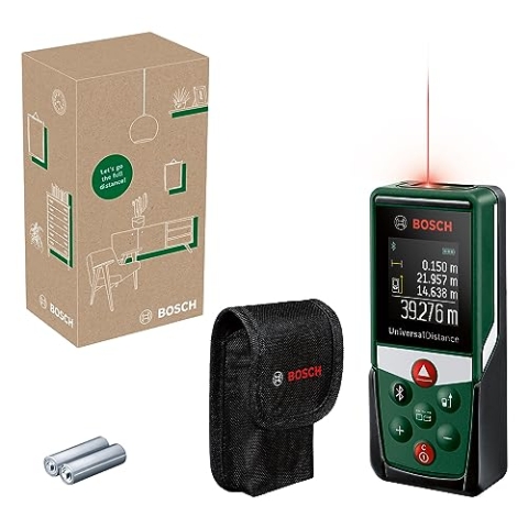 Bosch Laserentfernungsmesser UniversalDistance 50C (Distanz bis 40m präzise messen, Bluetooth-Konnektivität, Messfunktionen, im E-Commerce Karton)