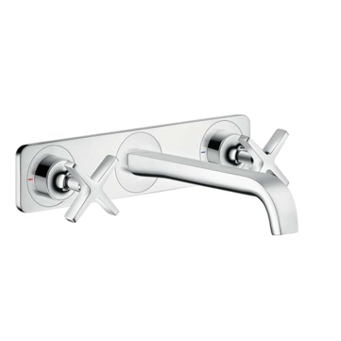 AXOR Wasserhahn Citterio E 3-Loch Waschtischarmatur Unterputz, Auslauf Länge 220mm, Wandmontage, Chrom