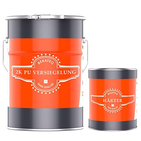 2K PU Versiegelung farblos 2,5kg glänzend für Außen & Innen I UV-beständig & wasserfest I Klarlack Versiegelung für Holz, Beton, Fliesen, Stein, Metall I Parkettlack Dielenlack - BEKATEQ LS-735