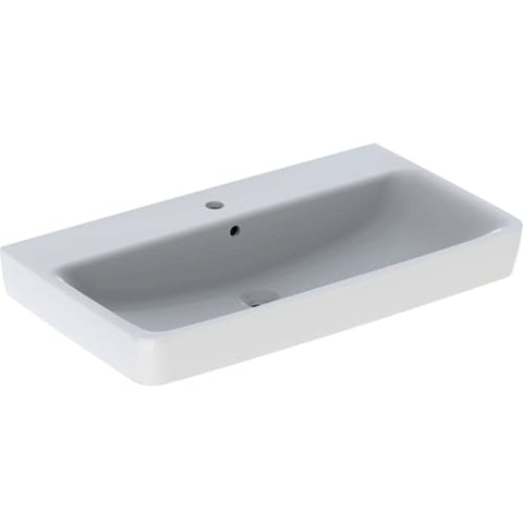 Geberit Renova Plan, Aufsatz-Waschtisch, 85x48 cm, 1 Hahnloch, mit Überlauf, 501727, 501.727.00.8, Farbe: Weiß