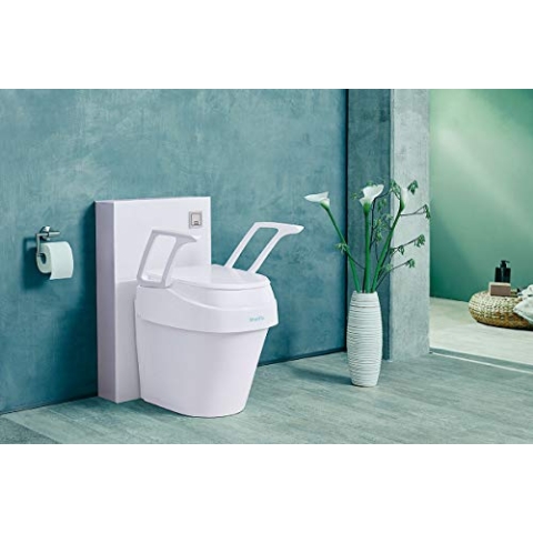 Dietz SmartFix 429112 Toilettensitzerhöhung mit Armlehnen, 3-fach höhenverstellbar weiß, Made in Germany HMV 33.40.01.1016