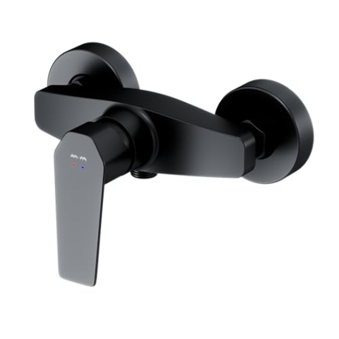 Duscharmatur Schwarz Matt Einhebelmischer, Mischbatterie Dusche, Badarmatur Einhand-Brausebatterie, Armatur Dusche für Badezimmer, AM.PM GEM FGA20022