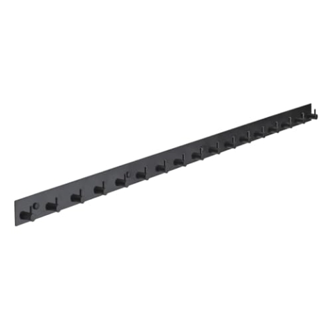 Brute Strength - Garderobenständer - 17 Haken - 116 cm - Edelstahl - Türhaken für Küche, Hakenleiste schwarz, Wandgarderobe, Bad, Wohnzimmer und Flur für Mützen Schals Handtaschen - Handtuchhaken