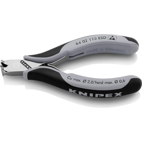 KNIPEX Elektronik-Vornschneider ESD mit Mehrkomponenten-Hüllen 115 mm 64 02 115 ESD