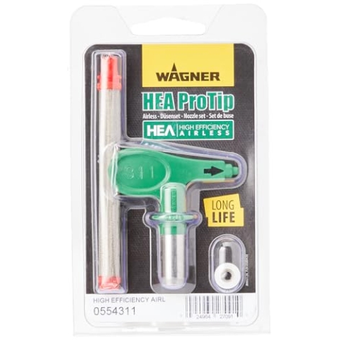 WAGNER HEA ProTip Düse 311, Airless-Düse für Grundierungen, Lacke, Wandfarben, Latexfarben, Flamm- und Korrosionsschutz, < 55% weniger Sprühnebel, grün