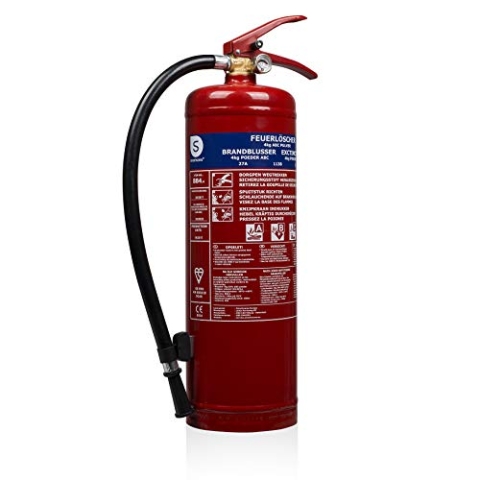 Smartwares Pulver-Feuerlöscher, 4 kg, für ABC-Feuer, geeignet für Fahrzeuge & Haushalte, inkl. Halterung, FEX-15140