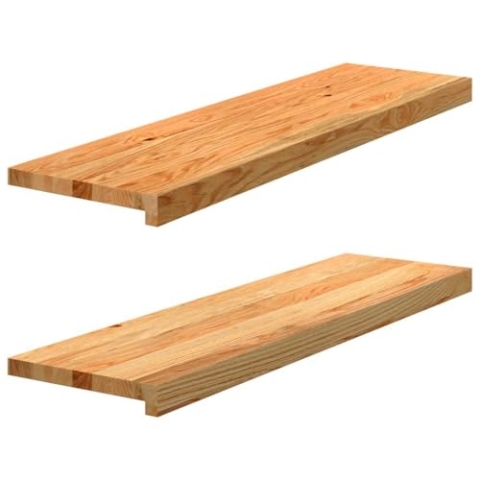 vidaXL Fensterbänke 2 Stk. Hellbraun 90x30x2 cm Massivholz Eiche, Fensterbrett, Holz Treppenstufe, Holz Fensterbrett, Fensterbank Eichenholz