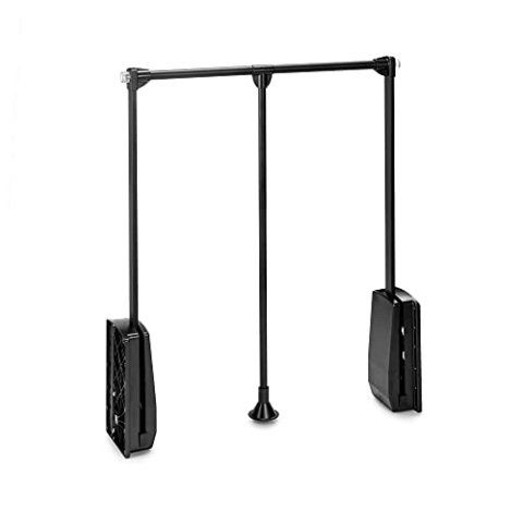 Emuca - Kleiderlift für Schrankbreite, kleiderschranklift, 600-830mm breite regulierbar, schwarz