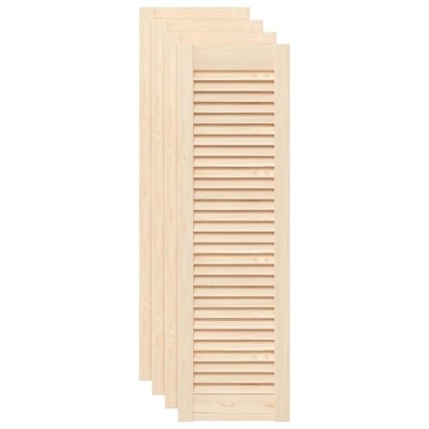vidaXL Schranktüren Lamellen-Design 4 Stk. 99x29,5cm Massivholz Kiefer, Möbeltür, Kleiderschranktür, Lamellen-Paneel, Schranktür mit Lamellen