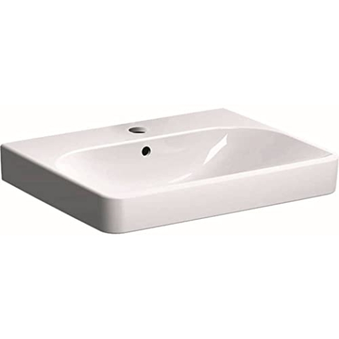 Geberit Smyle Square 500229 Waschbecken, 60 x 48 cm, mit Loch für Wasserhahn und Überlauf, weiß - 500.229.01.1
