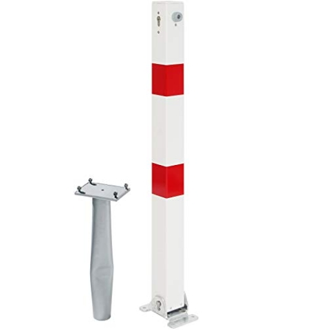 Alberts 787028 Absperrpfosten Klappy-Bo | wahlweise in verschiedenen Ausführungen | zum Einbetonieren, umlegbar | weiß | Pfosten 70 x 70 mm | Höhe über Boden 100 cm