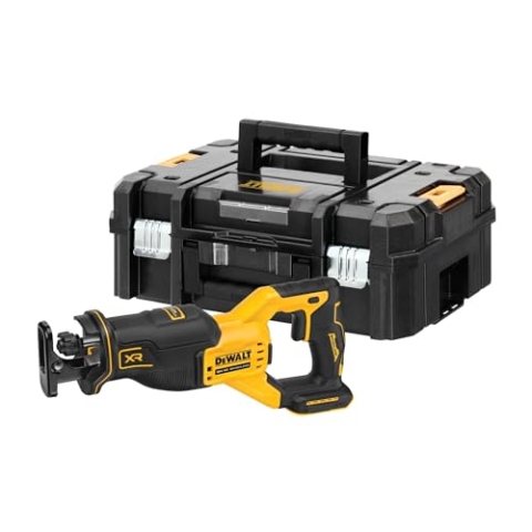 Dewalt 18V XR Akku-Säbelsäge DCS382NT (bürstenloser Motor, sehr kompakt, max. Schnittleistung 300mm, hohe Schnittgeschwindigkeit, mit LED-Licht, inkl. TSTAK Box, Lieferung ohne Akku & Ladegerät)