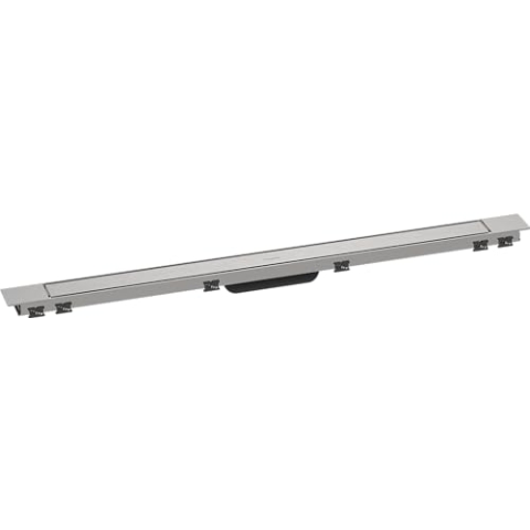 hansgrohe RainDrain Match Plus - Fertigset Duschrinne, Abflussrinne 1000mm, Bodenablauf Dusche mit höhenverstellbarem Rahmen, Edelstahl gebürstet