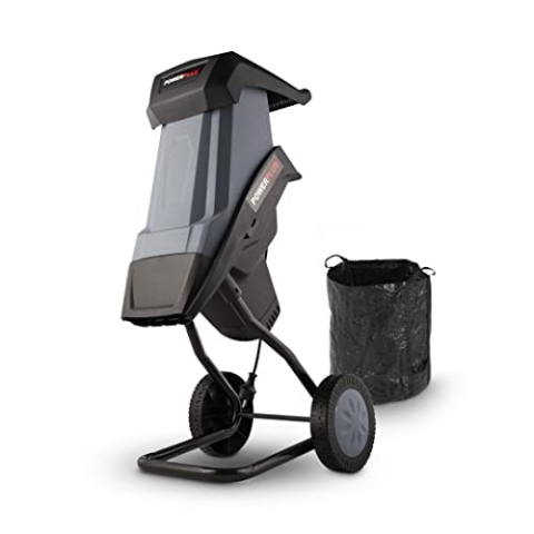 Powerplus Elektro-Häcksler POWEG5011 - Gartenhäcksler 2400 W, Max. Ø40 mm, Schieber, Garten Häcksler Räder und 50 l Fangsack inbegriffen, Gartengeräte