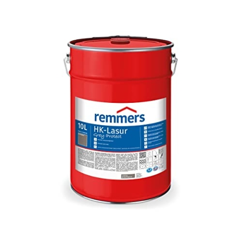 Remmers HK-Lasur 3in1 Grey-Protect graphitgrau, 10 Liter, Holzlasur aussen, 3n1: Imprägnierung, Grundierung & Lasur, Holzschutz vor Feuchtigkeit & UV-Strahlung