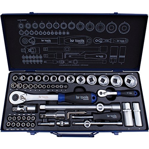 LSR TOOLS Steckschlüsselsatz, 55-teilg, 1/4 und 1/2 Zoll, 1 Stück, 88820205