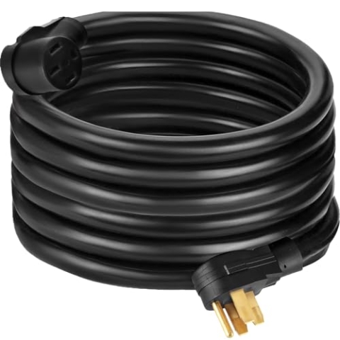 VEVOR Wohnmobil-Netzkabel, 15 m, 40 Ampere, Wohnmobil-Verlängerungskabel, AWG8, 40 Ampere Wohnmobil-Verlängerungskabel, LKW-Anhänger, Wohnmobil, Wohnmobil, Wohnmobil, Kabelgriffe, Griffe, Wohnmobil-An