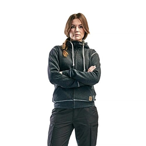 Blaklader 33731157 DAMEN-KAPUZENPULLI MIT VOLLEM REIßVERSCHLUSS, Schwarze Melange, grootte L