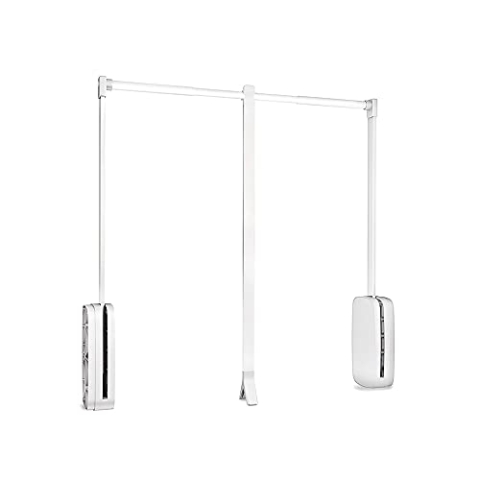 Emuca Schwenkbare Schrankstange, Kippgarderobe, klappbarer Kleiderbügel, Schrankaufhänger, Breite verstellbar 600-830 mm, Titan-Finish, Metall, Titanio, 600-830mm