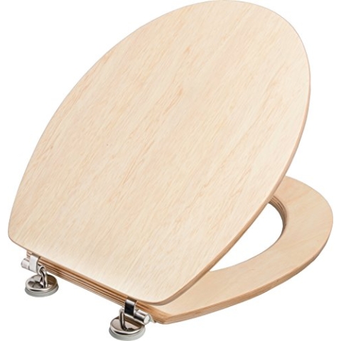 Cornat WC-Sitz "Ligna" - Hochwertiges Echtholz - Kiefer - Komfortables Sitzgefühl - Edle Holz-Optik passt in jedes Badezimmer / Toilettensitz / Klodeckel / KSLIGK, 43 x 37.7 x 4 cm