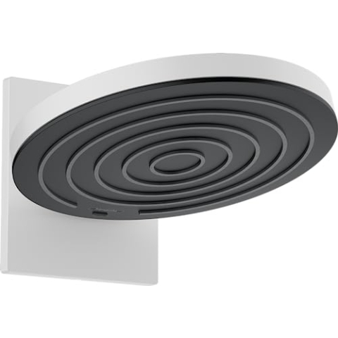 hansgrohe wassersparende Kopfbrause Pulsify S, Sparduschkopf (EcoSmart), Brausekopf 260mm, Duschkopf mit Wandanschluss, Regendusche mit 2 Strahlarten, Mattweiß