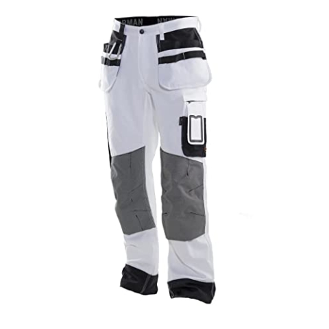 Jobman Malerhose mit Hängetaschen, 1 Stück, D100, weiß/schwarz, 217119-1099-D100