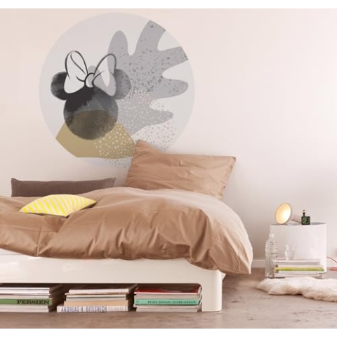 Komar Disney DOT runde und selbstklebende Vlies Fototapete von Disney - Minnie Loop Art - Ø Durchmesser 125 cm - Wandsticker, Kinderzimmer, Wandtattoo - DD1-041