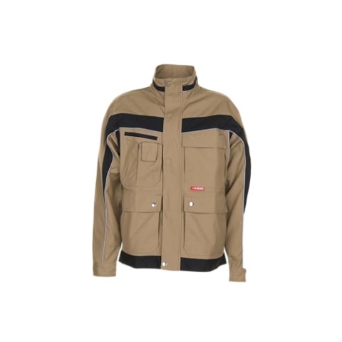 Planam 2504 Plaline taillierte Jacke - Optimale Sicherheit und Komfort - Farbe: Sand/Schwarz - Größe: 52