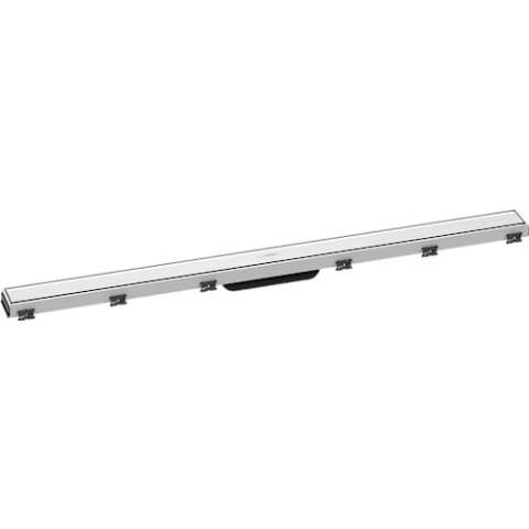 hansgrohe Fertigset Duschrinne RainDrain Match, Abflussrinne 1000mm, Bodenablauf Dusche mit höhenverstellbarem Rahmen, Weiß