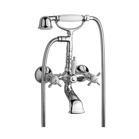 Tres Grifería 5241700361 – Badezimmer Dusche Gruppe Exzenter mit einem silenziatore. Schutzhülle Dusche Antikalk und Flexo doppelt gewickelt.