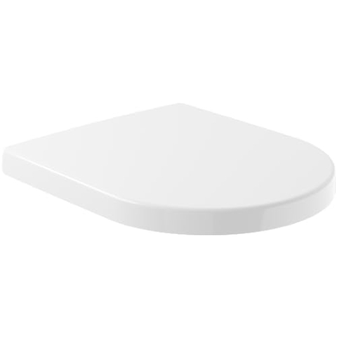 Villeroy & Boch WC-Sitz Avento - Toilettendeckel Weiß glänzend mit Absenkautomatik - Abnehmbarer, bruchsicherer Toilettensitz aus Duroplast - Schlanker Klodeckel D-Form - Original Ersatzteil