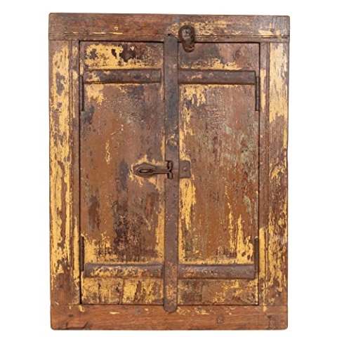 BISCOTTINI INTERNATIONAL ART TRADING Kekse Antikes Fenster Massivholz 48x62 cm | Dekorative und funktionale Holzfenster | Vintage Holz Fenster