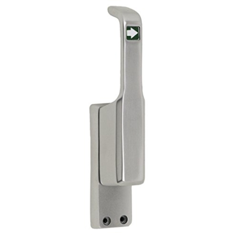 Türtreibriegel aufliegend Pfeil, schwer, links, Hub 23 mm, silber eloxiert ; 1 Stück